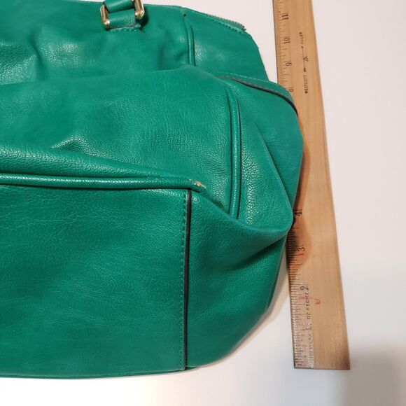 Liz Claiborne Green Faux Leather Satchel / Shoulder Purse - Picture 7 of 11